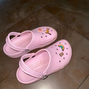 CROCS Kids' Light Pink Sandals with Playful Charms